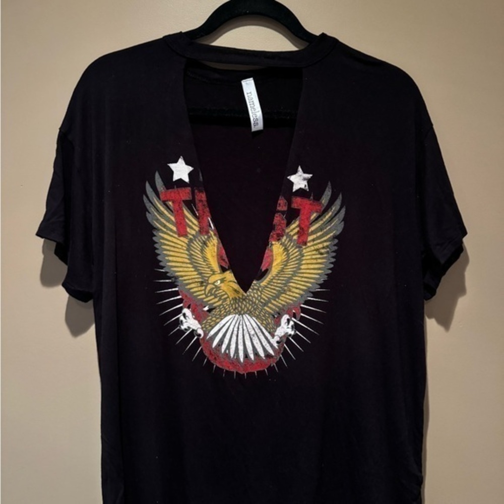Black Short Sleeve Tee with Eagle